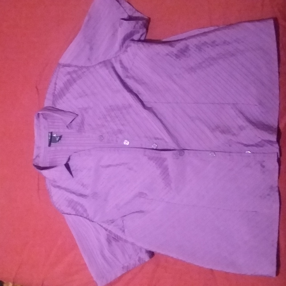 Women's Purple Maggie Barnes silky stripe blouse